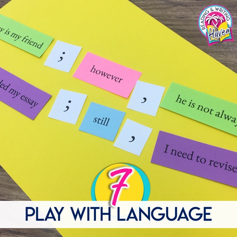 Use manipulatives to help students play with language #GrammarLessons #TeachingTip