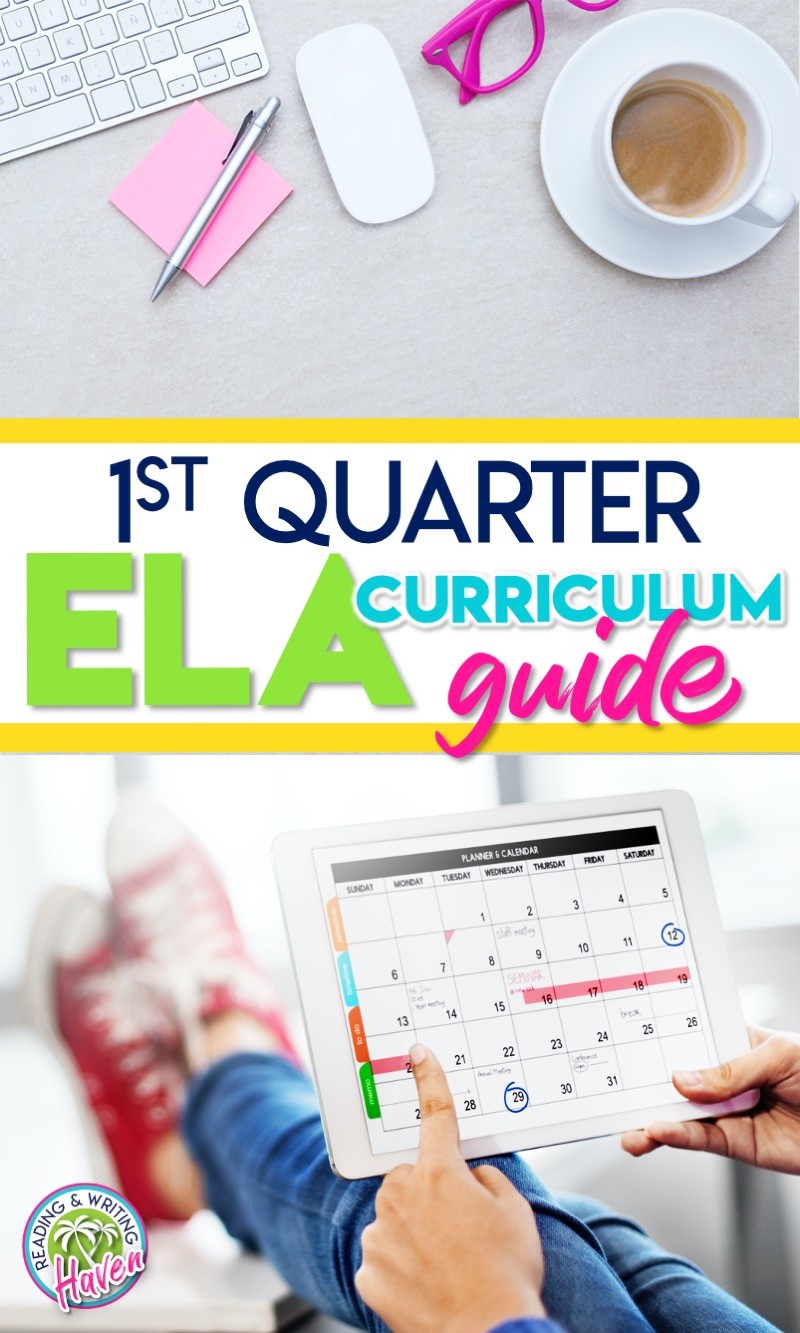 A first quarter ELA curriculum guide for planning the first nine weeks of instruction in English Language Arts #MiddleSchoolELA #HighSchoolELA #FirstNineWeeks #LessonPlans