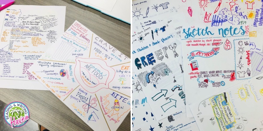 Sketch notes examples #SketchNotes #SoftSkills #MiddleSchool #HighSchool #NoteTaking