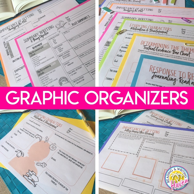 Graphic organizers help students to transfer skill practice from whole-class instruction to guided and independent practice. #GraphicOrganizers #ReadingStrategies