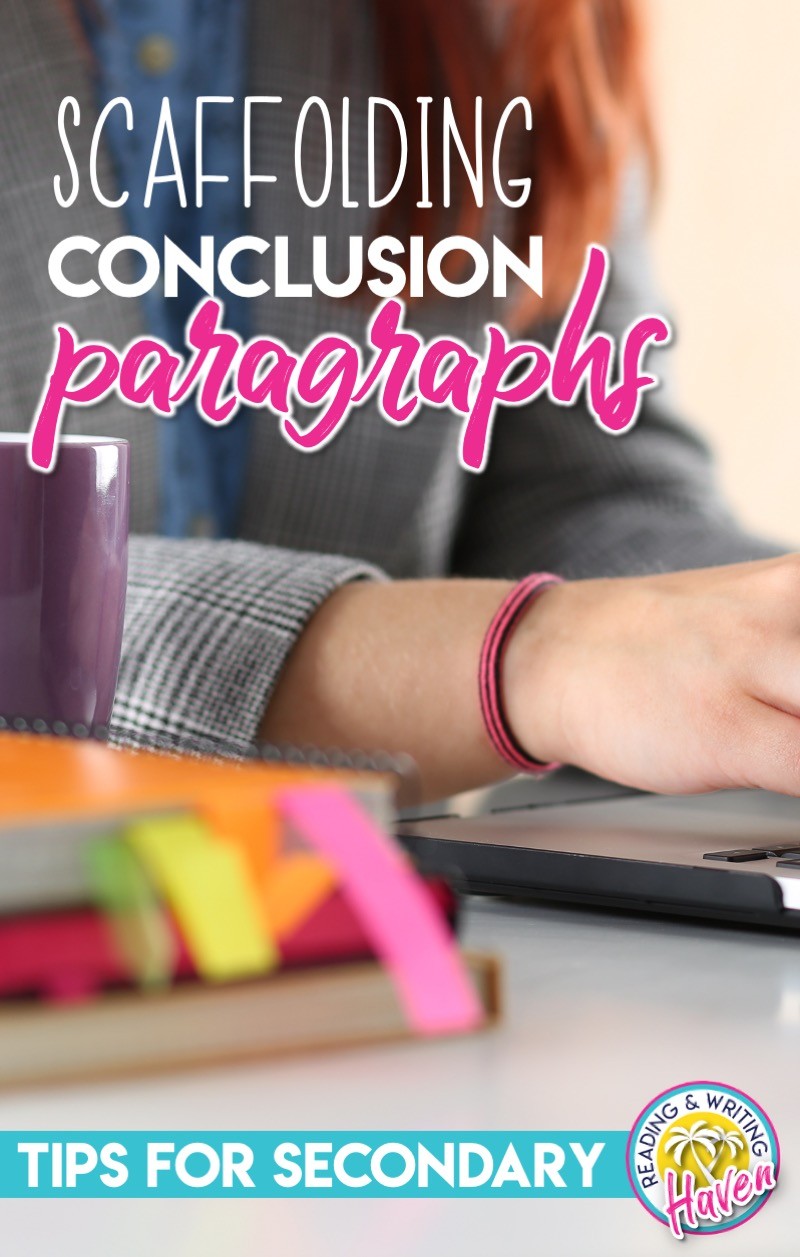 Ideas for teaching and scaffolding conclusion paragraphs in middle and high school. Minimize frustration and increase success! #middleschoolela #argumentativewriting