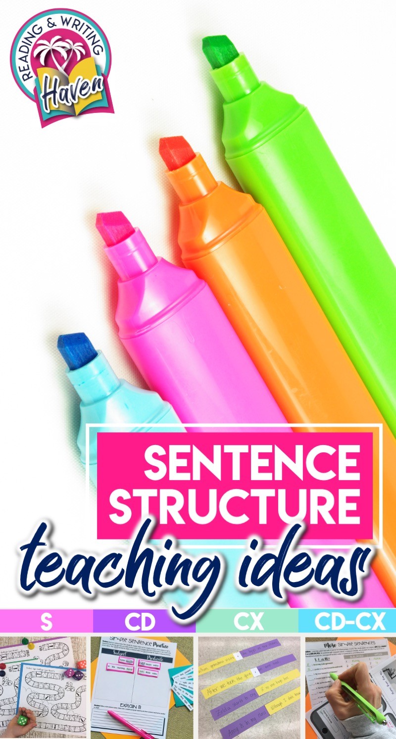 Tips for teaching sentence structure - simple, compound, complex, compound-complex sentence types #highschoolela #sentencetypes