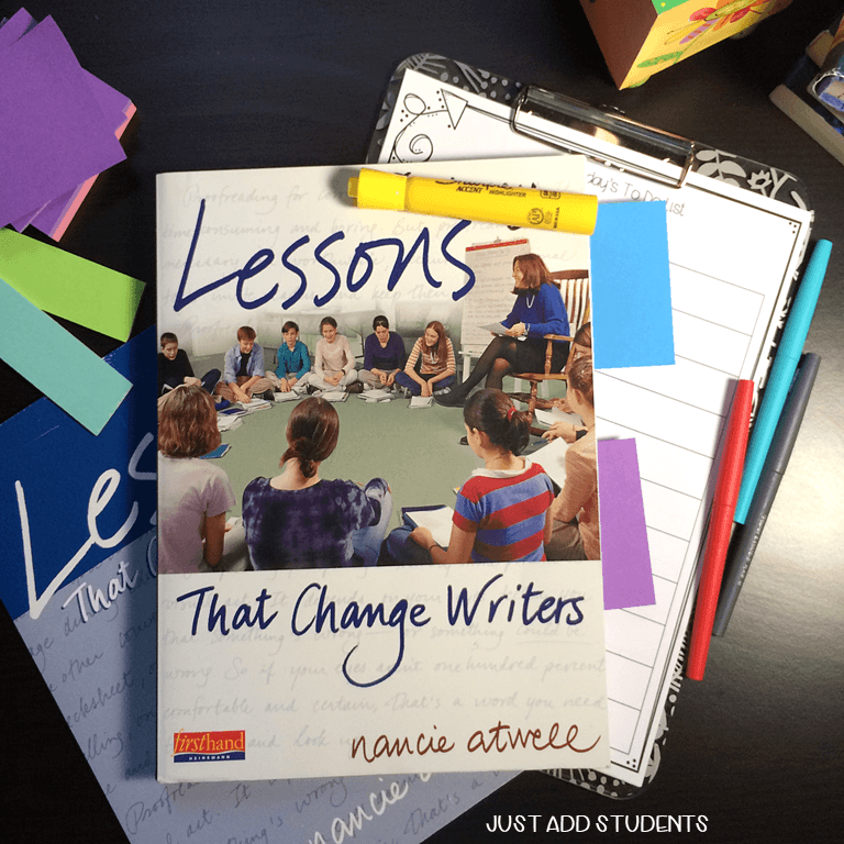 Writing workshop teachers will appreciate all of the helpful ideas in this professional development book, Lessons that Change Writers. #MiddleSchoolELA #WritingWorkshop