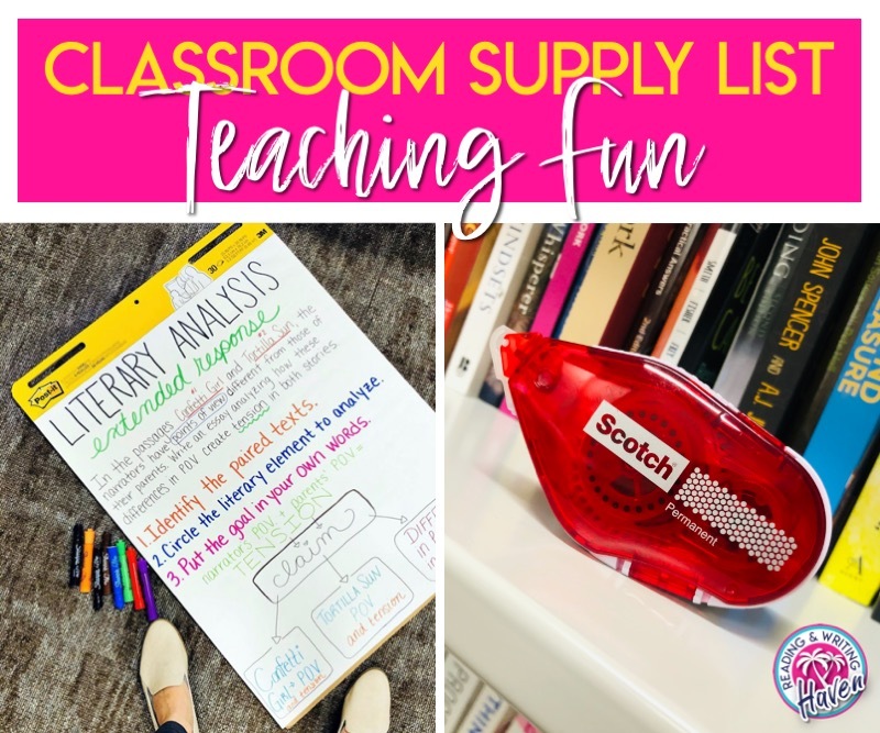 Classroom supply list ideas #ClassroomSupplies #MiddleSchool #HighSchool #BacktoSchool