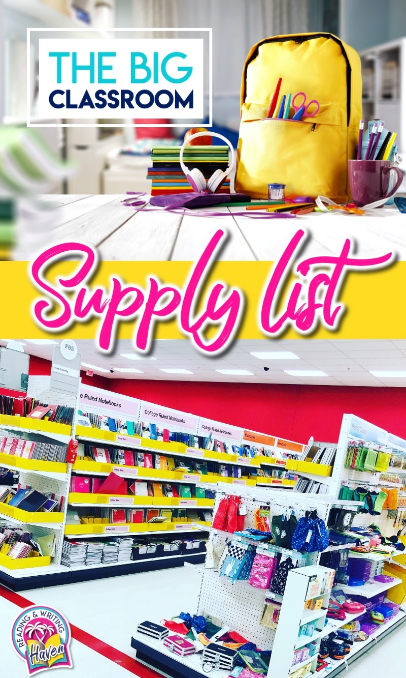 The big classroom supply list for middle and high school teachers #ClassroomSupplies #BacktoSchool #ClassroomOrganization #MiddleSchoolTeacher