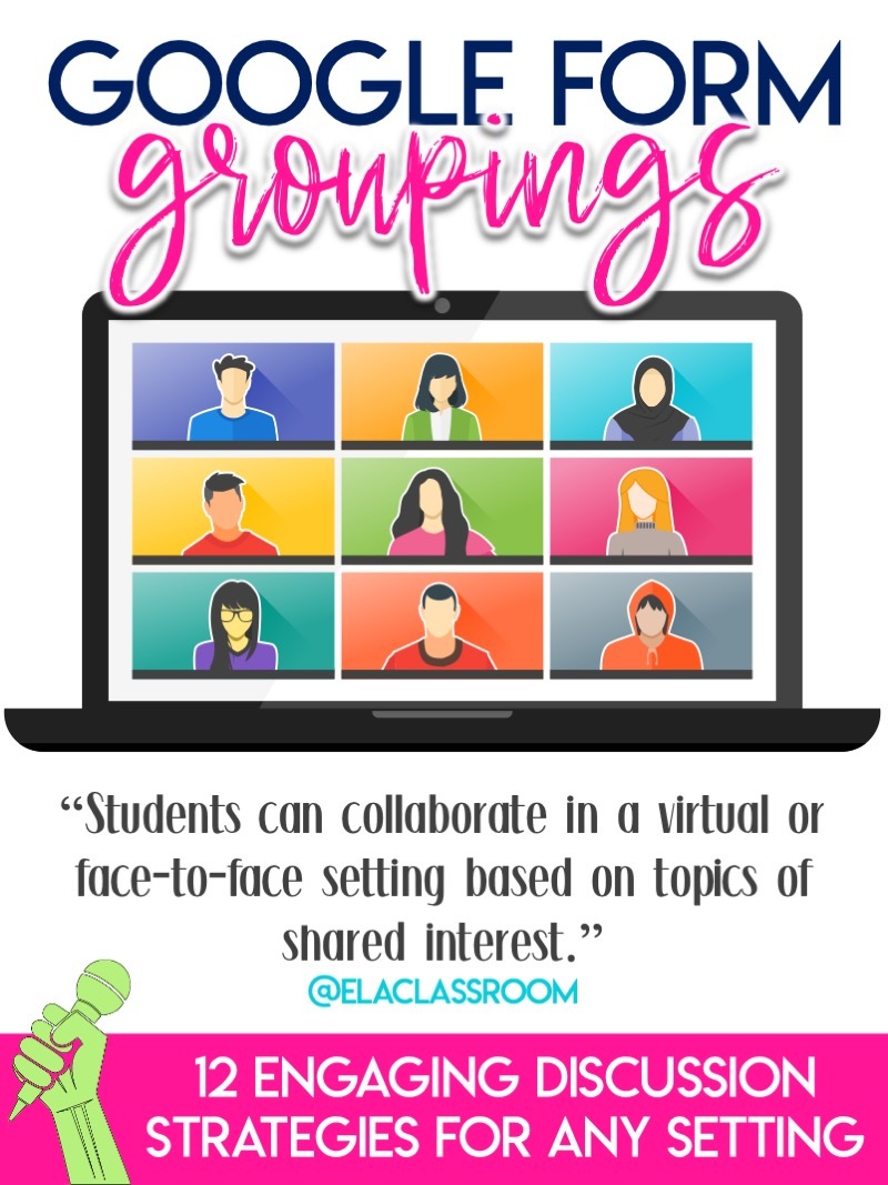 Google forms are a simple and effective way to place students into small groups for discussions - in person or online #ClassroomDiscussions #MiddleSchool #HighSchool #GoogleForms