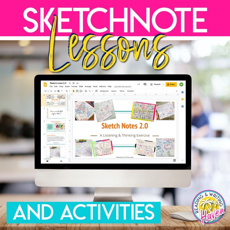 Get started with sketchnotes in the classroom using these engaging introductory lessons! #Sketchnotes #Notetaking #HighSchoolELA #MiddleSchoolELA