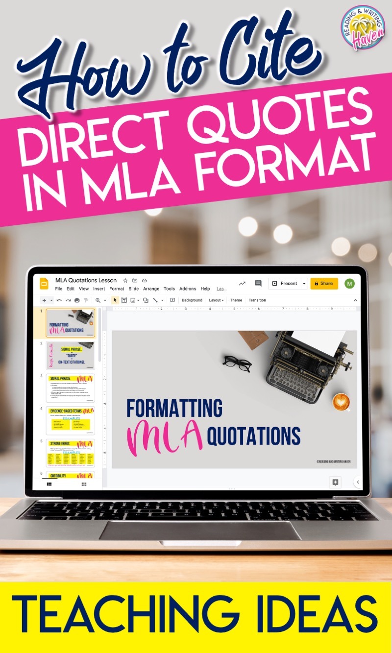 How To Cite Quotations In Mla Format Teaching Ideas Reading And Writing Haven