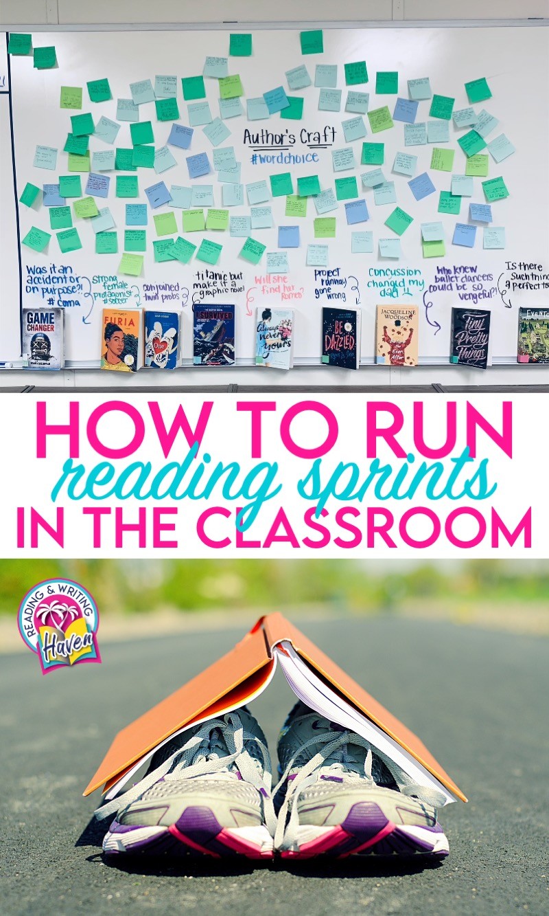 How to run reading sprints in the classroom to engage and motivate students with independent reading #IndependentReading #ReadingSprints #MiddleSchoolELA