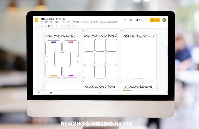 Year mapping graphic organizers for middle and high school