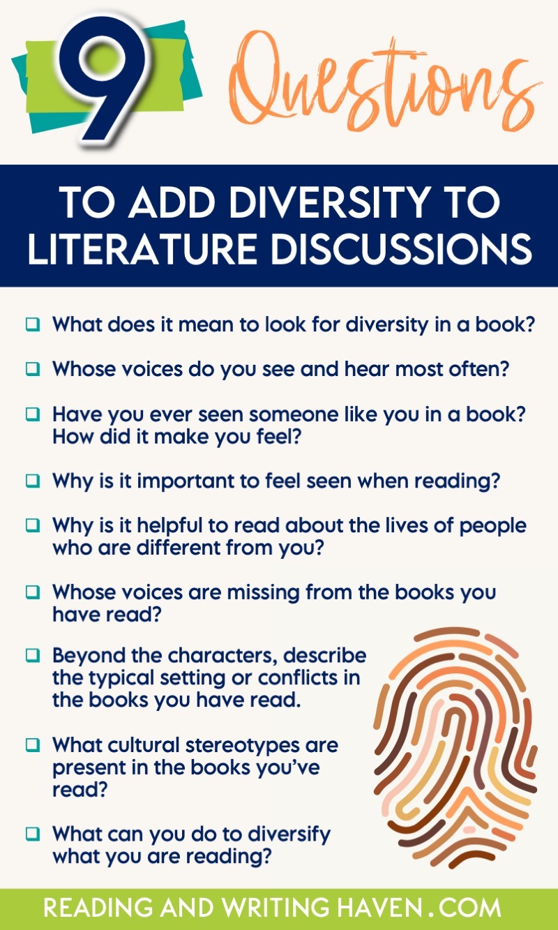 9 diversity questions to add to literature discussions #DiverseLiterature #TeachingLiterature
