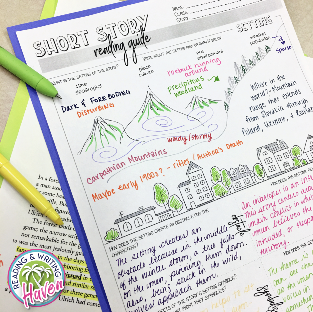 Doodling helps students dig deeper into story elements like setting.